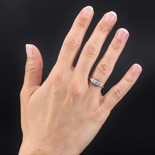 Bague 52 Fine bague Art Déco diamants 58 Facettes CV81