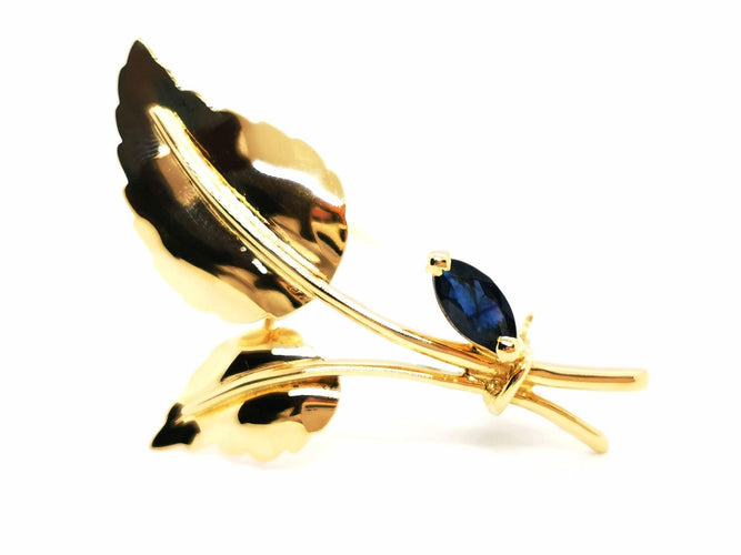 Broche Broche Fleur Or jaune Saphir 58 Facettes 1649451CN