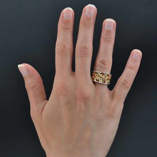 Bague 53 Bague diamants bandeau floral 2 ors 58 Facettes MG87