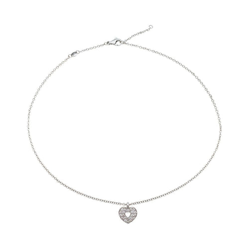 Collier Collier Poiray, "Coeur secret", or blanc et diamants. 58 Facettes 31130