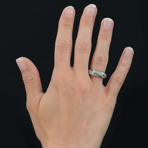 Bague 51 Alliance diamants entrelacée 58 Facettes 22-291