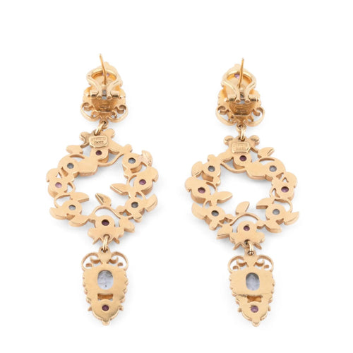 Boucles d'oreilles Boucles d'oreilles or jaune Fleurs du créateur Papi Percossi 58 Facettes