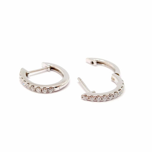 Boucles d'oreilles Boucles d'oreilles créoles or blanc diamants 58 Facettes