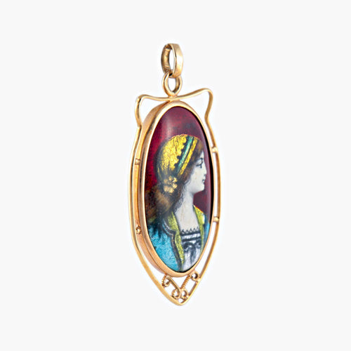 Pendentif Pendentif Email de Limoges Jean-Baptiste Issanchou 58 Facettes
