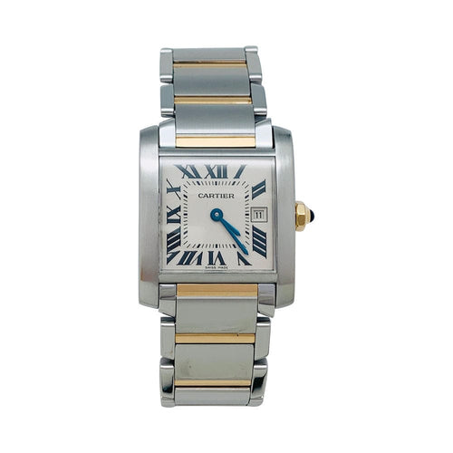 Montre Montre Cartier modèle Tank Française moyen modèle en or et acier. 58 Facettes 31444