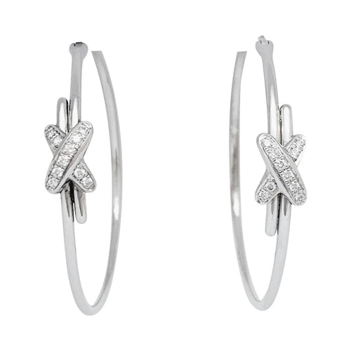 Boucles d'oreilles Boucles d'oreilles Chaumet "Jeux de Liens" en or blanc et diamants. 58 Facettes 31058