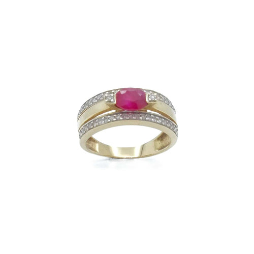 Bague 52.5 Bague bandeau 2 Ors Rubis Diamants 58 Facettes REF2213-11