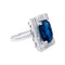 Bague 53 Bague or blanc, saphir 3,84 cts et diamants baguettes. 58 Facettes 32602