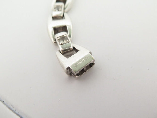 Bracelet vintage bracelet HERMES cassiopee 19 cm argent 925 & saphir blanc 58 Facettes 253329