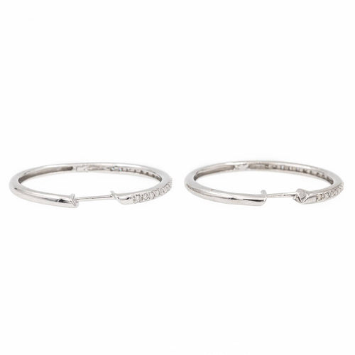 Boucles d'oreilles Boucles d'oreilles Créoles Or blanc Diamant 58 Facettes 2208701CN