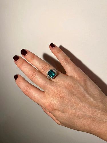 Bague Bague Or Diamants Emeraude 58 Facettes