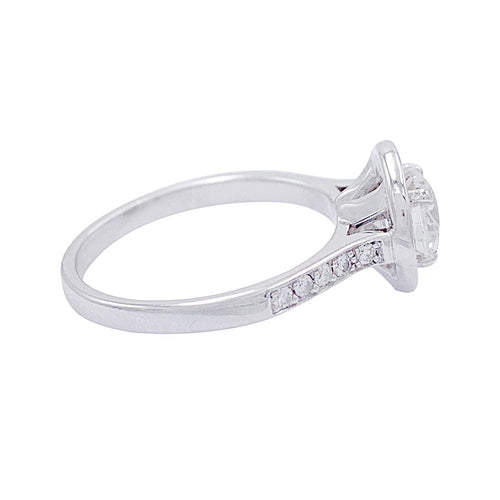 Bague 53 Bague solitaire diamant, or blanc. 58 Facettes 32246