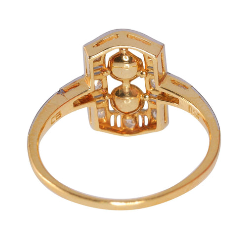 Bague 52 Bague de fiançailles diamant perle Art Déco 58 Facettes 23271-0580