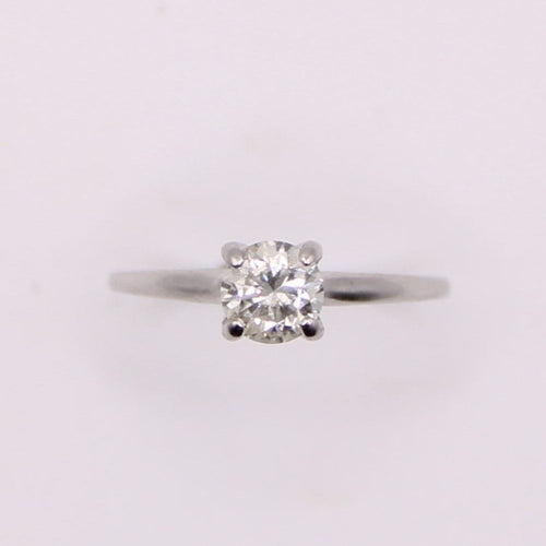 Bague Solitaire 4 griffes or blanc, diamant 58 Facettes