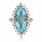 Bague 53 Bague marquise aigue-marine et diamants 58 Facettes 22-115