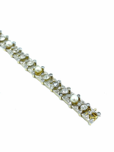Bracelet Bracelet Or Argent Perles Diamants 58 Facettes