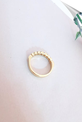 Bague 58 Bague Demi Alliance Diamants 0,60 ct Or Jaune 58 Facettes AA 1534