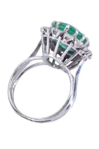 Bague BAGUE POMPADOUR ÉMERAUDE DIAMANTS 58 Facettes 075471
