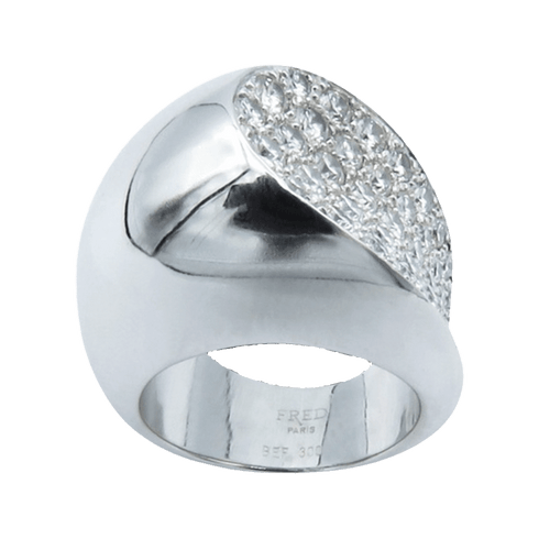 Bague Bague FRED "Candy" or gris & diamants 58 Facettes