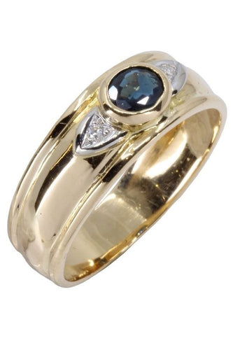 Bague 56 BAGUE JONC SAPHIR ET DIAMANTS 58 Facettes 061501