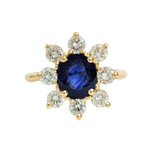 Bague 53 Bague Marguerite Saphir et Diamants 58 Facettes 1-1222/5