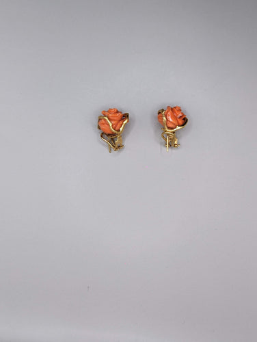Boucles d'oreilles Boucles d'oreilles roses en corail et or 58 Facettes