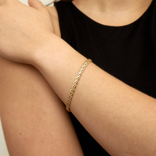 Bracelet Bracelet 2 ors maille tressée 58 Facettes EL11