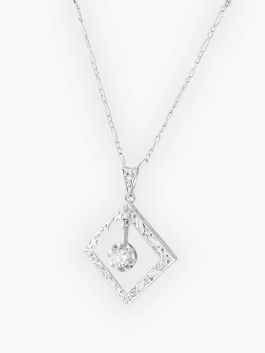 Collier Pendentif sur chaîne Art Déco Diamants 58 Facettes