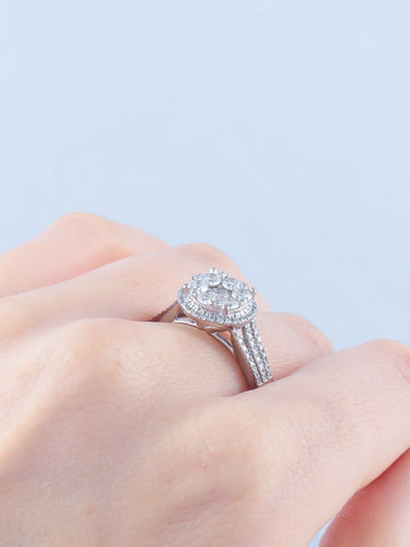 Bague 53.5 Bague or blanc et diamants 58 Facettes 2063