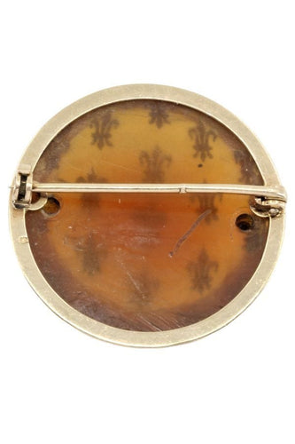 Broche BROCHE ANCIENNE AMBRE FLEURS DE LYS 58 Facettes 050021