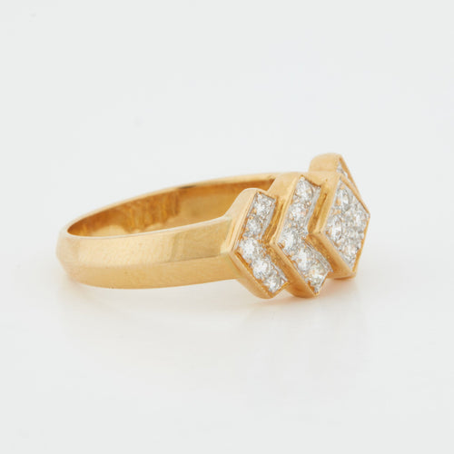Bague 52 BAGUE OR JAUNE 24 DIAMANTS 58 Facettes REF 12026/17