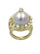 Bague Bague en or jaune, perle mabé et diamants 58 Facettes