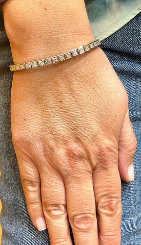 Bracelet Bracelet tennis  diamants et or blanc 58 Facettes