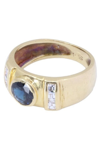 Bague 50 BAGUE JONC SAPHIR ET DIAMANTS 58 Facettes 071711