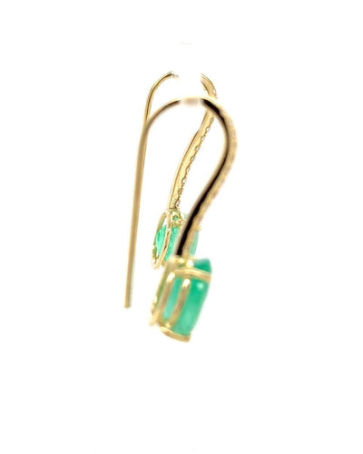 Boucles d'oreilles Boucles d'oreilles en or jaune avec émeraude et diamant 58 Facettes