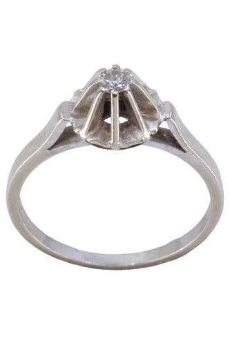 Bague 53 SOLITAIRE ANCIEN DIAMANT 0.10 CARAT 58 Facettes 066991