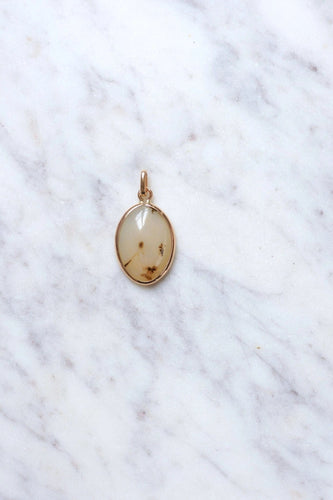Pendentif Pendentif vintage or rose et agate dendritique 58 Facettes