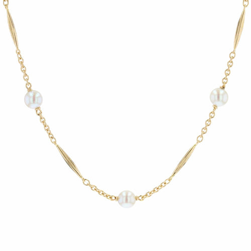 Collier Collier en or perles de cultures et fuseaux d'or 58 Facettes 21-583