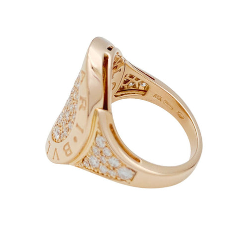 Bague 52 Bague en or rose Bulgari modèle "Bulgari Bulgari", diamants. 58 Facettes 31074