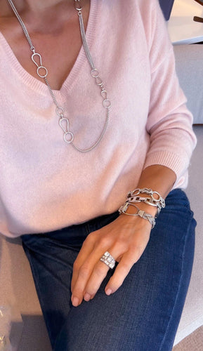 Bracelet HERMES - Bracelet Argent "Etrier" 58 Facettes 1