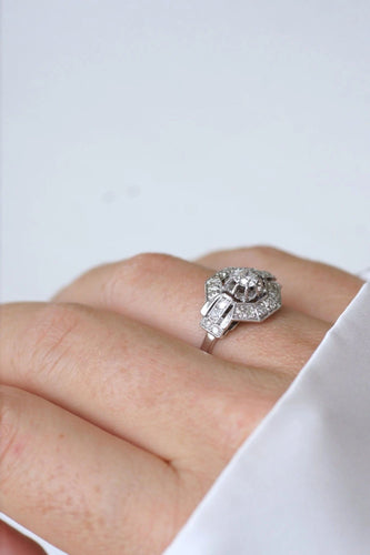 Bague Bague Art Déco, Or, Platine et Diamants 58 Facettes