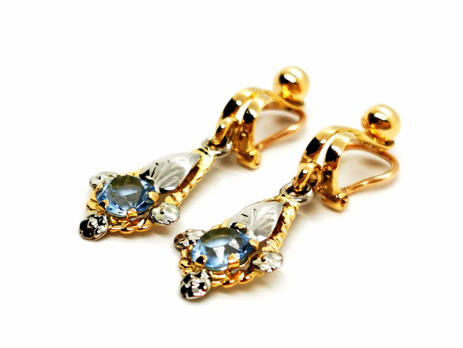 Boucles d'oreilles Boucles d'oreilles Clip Or jaune Topaze 58 Facettes 1468380CN