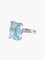 Bague 55 / Or Blanc / Aigue-marine BAGUE OR, DIAMANTS & AIGUE-MARINE 58 Facettes BO/220025BA