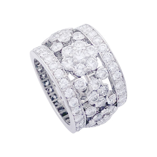 Bague 51 Bague bandeau platine et diamants. 58 Facettes 32754
