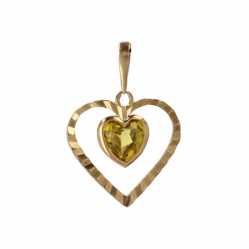 Pendentif Pendentif coeur pierre jaune 58 Facettes 14-332A