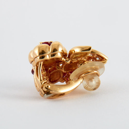 Boucles d'oreilles Boucles d'oreilles Fleurs Rubis birmans 58 Facettes 2.165