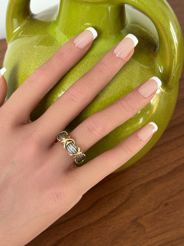 Bague 48 FRED - Bague Force 10 Or Jaune & Acier 58 Facettes E015