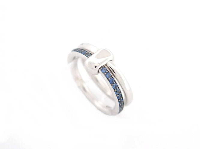 Bague 55 bague POMELLATO together double bague or blanc 18k saphir 58 Facettes 254410