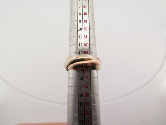 Bague 54 vintage bague style trinity 3 ors t 54 or jaune blanc rose 18k 8.2gr 58 Facettes 254313