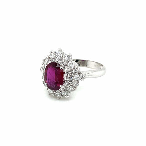 Bague Bague en grappe de diamants rubis de 1,94 carat certifiée par le domaine 58 Facettes